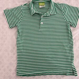 Classic whimsy boys green striped polo
